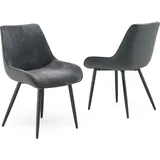 Vicco Vicco, Esszimmerstuhl Eleganza, Anthrazit, 2er Set