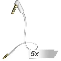 5x in-akustik Star MP3 weiß 3,5 Klinke 90° 0,75 m