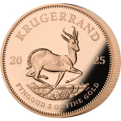 Südafrika 2025 2 Unzen Gold-Krügerrand Piedfort