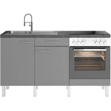 OPTIFIT Küchenzeile Lilly 160 cm grau