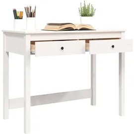 vidaXL Schreibtisch mit Schubladen Weiß 100x50x78 cm Massivholz Kiefer