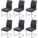 chefgastro Esszimmerstuhl Stoff Dunkelgrau 6er Set