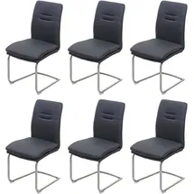 chefgastro Esszimmerstuhl Stoff Dunkelgrau 6er Set