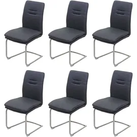chefgastro Esszimmerstuhl Stoff Dunkelgrau 6er Set