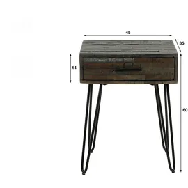 KAWOLA Nachtschrank MESA 35 x 60 x 60 cm Grau