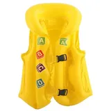 Aufblasbare Schwimmweste für Kinder, Gelb M, Schwimmen Schwimmweste Kinder mit Kopfschutz Schwimmhilfe Schwimmtraining Jacke Auftrieb Schwimmweste Schwimmen Lernen für Jahre Kinder Jungen Mädchen