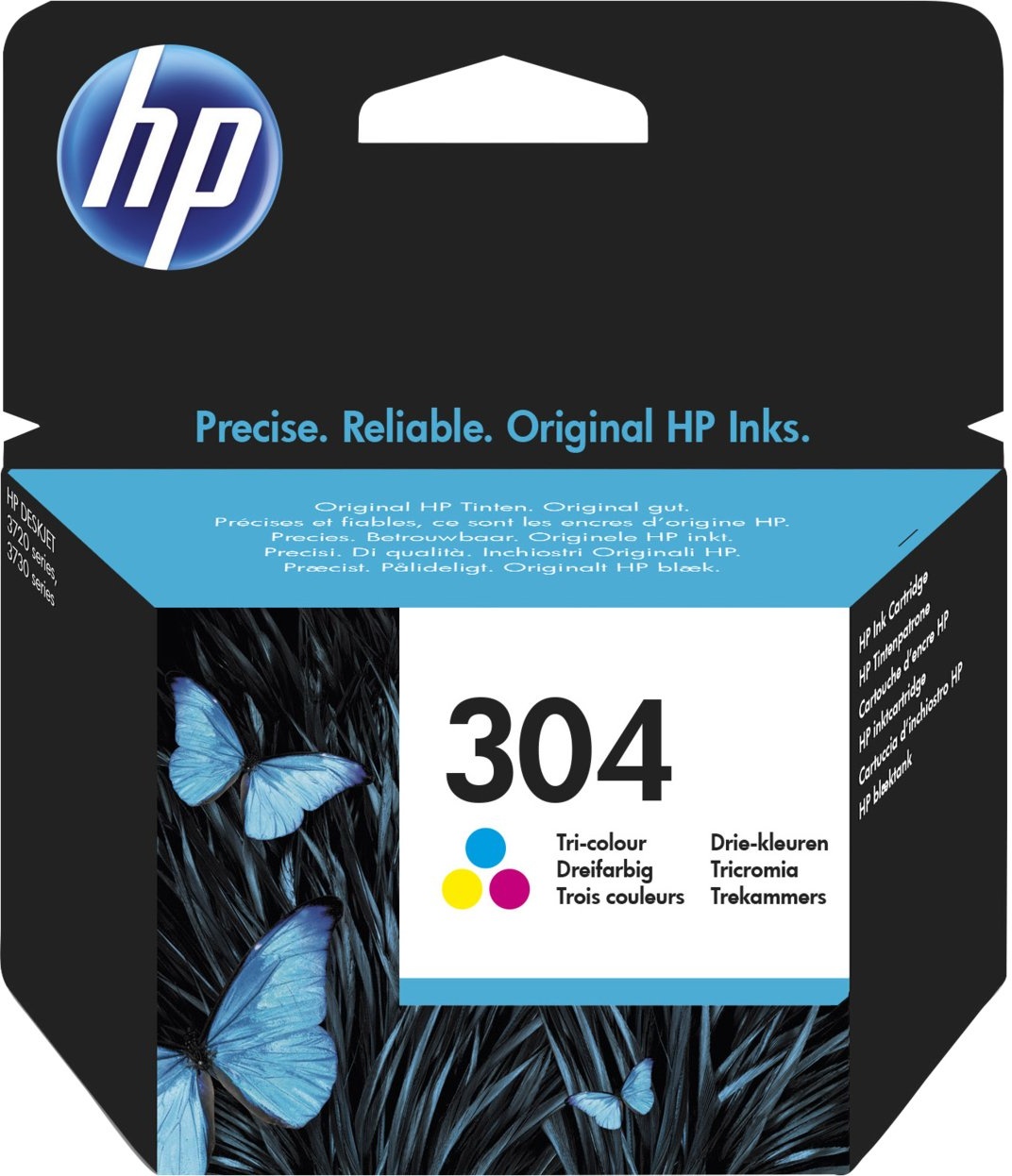 HP 304 Tri-Color Original Ink Cartridge, N9K05AE