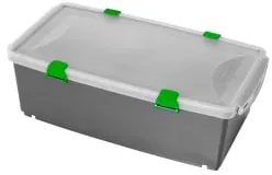 VERMOP Moboxx, anthrazit Kunststoffbox 1863004 , mit grünen Clips