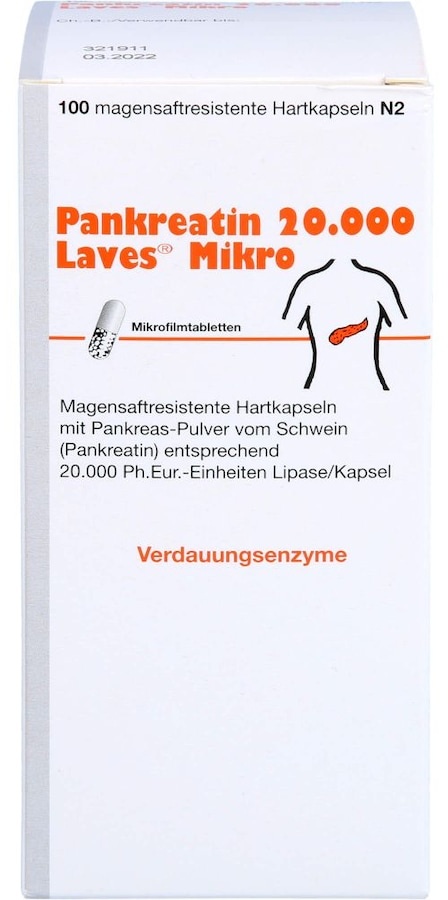 Laves-Arzneimittel PANKREATIN 20.000 Laves Mikro magensaftr.Hartkaps. Verdauung