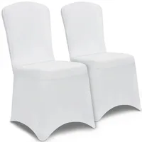 DETEX Detex® Stuhlhussen 2er Set Weiß Stretch Stuhlbezüge Stuhl
