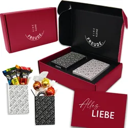 Geschenkbox-24 EINE KLEINE FREUDE. | Einzigartige „ALLES LIEBE“ Geschenkbox mit feinster Lindt Schokolade, Hello Pralinen & Grußkarte