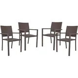Garden Pleasure Malaga Gartenstuhl mit Armlehnen 4 St. 360011-4 55 x 70 x 106 cm braun