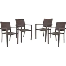 Garden Pleasure Malaga Gartenstuhl mit Armlehnen 4 St. 360011-4 55 x 70 x 106 cm braun