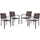 Garden Pleasure Malaga Gartenstuhl mit Armlehnen 4 St. 360011-4 55 x 70 x 106 cm braun