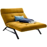 KAWOLA Liege AMERIVA Sessel Relaxliege Maxi Velvet curry Fuß schwarz