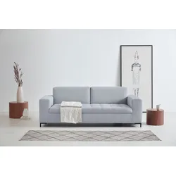3-Sitzer OTTO PRODUCTS "Grazzo", silber, B:218cm H:80cm T:90cm, Struktur (100% recyceltes Polyester), Luxus-Microfaser weich (100% recyceltes Polyester), Sofas, hochwertige Stoffe aus recyceltem Material, Steppung im Sitzbereich