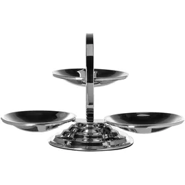 Fink Etagere "SERVO", silber (silberfarben), B:25cm H:31,5cm T:49cm, Edelstahl 3-stöckig mit 3 Schälchen, Höhe ca. 31,5 cm aus Edelstahl,