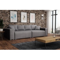 Fun Möbel Big-Sofa Big Sofa Couchgarnitur REGGIO Megasofa mit Schlaffunktion, 1 Teile, mit Schlaffunktion und Bettkästen, inkl. Rückenkissen und Zierkissen grau|schwarz