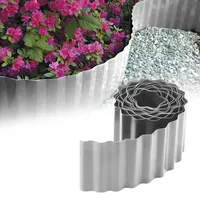 GARDENIX Rasenkante Kunststoff 9m, Höhe 15 cm - Beeteinfassung Gewellte für Blumenbeet - Beetumrandung Kunststoff Hell Grau, Beetbegrenzung, Flexibel, Wetterbeständig, Einfache Montage