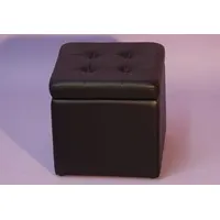 moebel-direkt-online Sitzhocker mit Stauraum Kunstleder 40 x 40 x 41 cm Schwarz