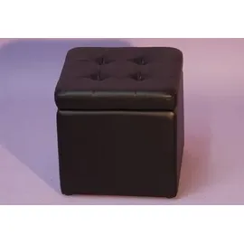 moebel-direkt-online Sitzhocker mit Stauraum Kunstleder 40 x 40 x 41 cm Schwarz