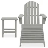 vidaXL Adirondack-Gartenstuhl 2-tlg. grau