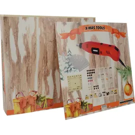 Brüder Mannesmann Werkzeuge MANNESMANN 599930 Hobby-Tool Kit Werkzeuge Adventskalender, Holz natur