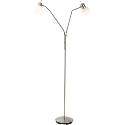NOWA Stehlampe "LOXY", nickel matt, Lampen, Stehleuchte/Wohnzimmer/Schlafzimmer/Flur