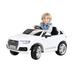 Kinder Elektroauto AUDI Q7 4M SUV Kinderauto Elektrofahrzeug Spielzeug Auto (Weiß)