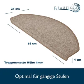 Beautissu Stufenmatte, Sand, Textil, 28x1x65 cm, Teppiche - Böden, Bodenbeläge