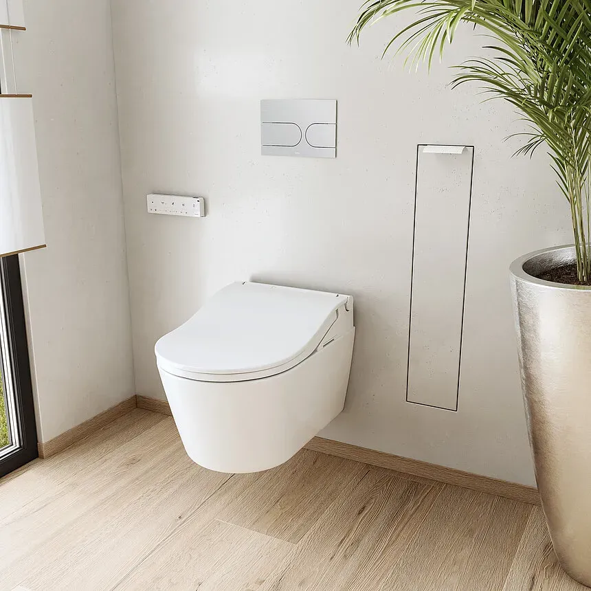 TOTO Washlet RW Auto Flush Dusch-WC Sitz mit weißer Leiste - weiß