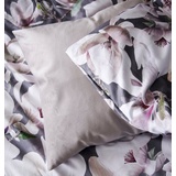 APELT Mako-Satin Bettwäsche mit großblütigen Magnolienzweige, grau