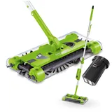 MAXXMEE Swivel Sweeper Akku-Besen + Zusatzakku - einfache Krümelaufnahme - Kabellos, beutellos & wiederaufladbar - Bodenfeger mit rückenschonendem Knickgelenk & 360° Rotation - Maximale Flexibilität