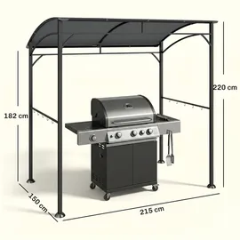 Outsunny Grillpavillon 2,15 x 1,5 m Dunkelgrau