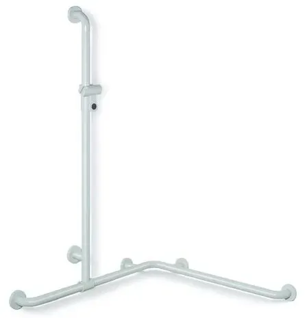 Hewi 801 Duschhandlauf 801.35.35099 962/962 x 1250 mm, reinweiß, mit Brausehalterstange