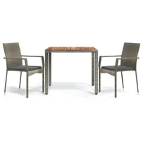 vidaXL Garten-Essgruppe 3-tlg. Grau
