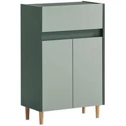 Tchibo - Kommode »Lovis« - 57x33x90,5cm - braun - Holz / Metall / Eschen-Massivholz