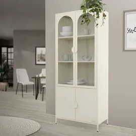 ML-Design Vitrinenschrank 80 x 185 x 40 cm Creme