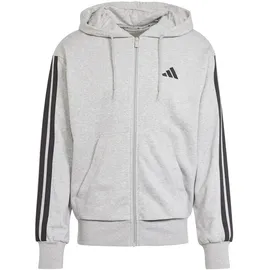 adidas Essentials 3-Streifen French Terry Reißverschlusspullover Medium Grey Heather / Black S