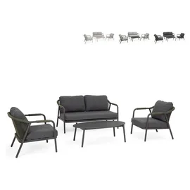 BIZZOTTO Miravet Garten-Lounge-Set Aluminium grau/grün