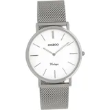 Oozoo Damen Uhr C9902A Analog Quarzuhr Armband silber Vintage Series D2UOC9902A - Silber