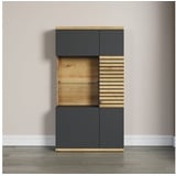 INOSIGN Highboard »Galway«, Vitrine, Breite 80 cm, schwarz