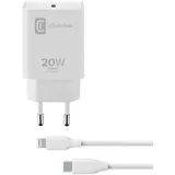 Cellular Line Cellularline USB-C Charger Kit 20W weiß (ACHIPHKITC2LMFI20W)