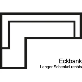 exxpo - sofa fashion Barista 197 x 82 x 265 cm Luxus-Microfaser langer Schenkel rechts braun