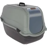 Kerbl Katzentoilette Emma Eco XL (Katzenklo mit Deckel, 65x44x46 cm, schwarz/grüngrau) 80979