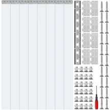 Vevor Streifenvorhang Türvorhang 243 cm x 121,9 cm Transparent