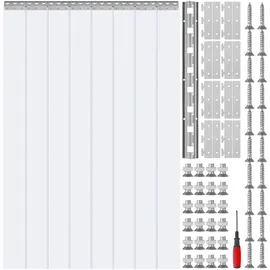 Vevor Streifenvorhang Türvorhang 243 cm x 121,9 cm Transparent