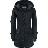 Gothicana by EMP Damen schwarzer Parka mit Nieten XXL - XXL