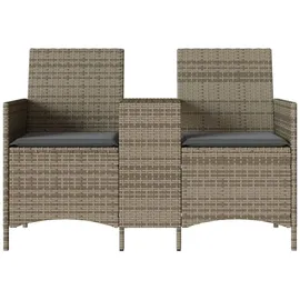 vidaXL Gartensofa 2-Sitzer Loungeset grau
