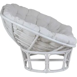 MiaMöbel Papasan Rattansofa 165 cm weiß
